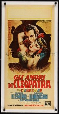 6f023 SERPENT OF THE NILE linen Italian locandina '53 art of Fleming as Cleopatra by Ballester!
