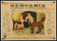 6f002 FANTASIA Italian 13x18 pbusta '46 Disney musical cartoon classic, great image of centaurs!