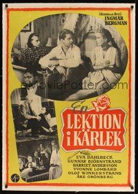 6f063 LESSON IN LOVE linen Swedish '60 Ingmar Bergman's En Lektion i karlek, comedy for grown-ups!