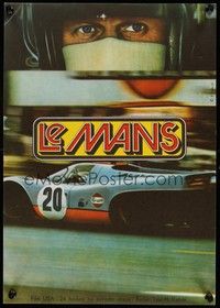 6g074 LE MANS Czech 11x16 '73 best close up of race car driver Steve McQueen!