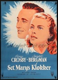 6g210 BELLS OF ST. MARY'S Danish '48 art of smiling pretty Ingrid Bergman & Bing Crosby!