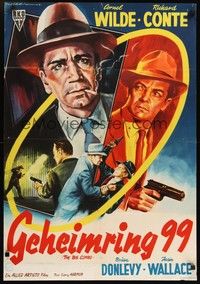 6g325 BIG COMBO German '55 different art of Cornel Wilde, Richard Conte, classic film noir!