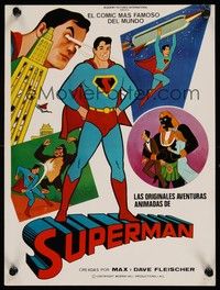 6g020 SUPERMAN Spanish 16x14 R79 Dave Fleischer superhero cartoon!