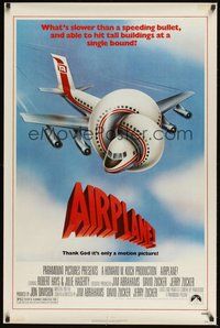 6h015 AIRPLANE 1sh '80 classic zany parody by Jim Abrahams and David & Jerry Zucker!