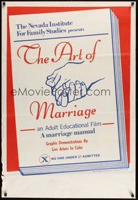 6h032 ART OF MARRIAGE 1sh '70 Sean S. Cunningham sex documentary, adult educational film!