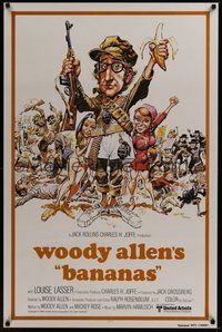 6h042 BANANAS int'l 1sh R80 great artwork of Woody Allen by E.C. Comics artist Jack Davis!