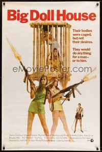 6h049 BIG DOLL HOUSE int'l 1sh '71 artwork of Pam Grier whose body was caged, but not her desires!