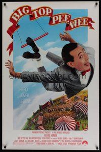 6h051 BIG TOP PEE-WEE 1sh '88 Paul Reubens is a hero, lover & legend, cult classic, great image!