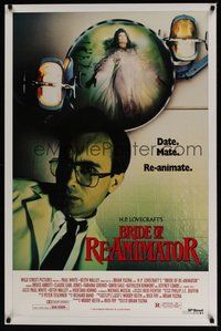 6h067 BRIDE OF RE-ANIMATOR 1sh '90 H.P. Lovecraft horror, in a comic way, great image!