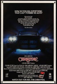 6h083 CHRISTINE advance 1sh '83 written by Stephen King, directed by John Carpenter, killer car!