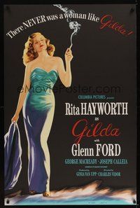 6h001 GILDA S2 recreation 1sh 2000 most classic sexy Rita Hayworth full-length in sheath dress!