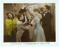6k056 BEST FOOT FORWARD color 8x10 still '43 wacky image of Weidler by 4 cast members fighting!