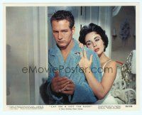 6k064 CAT ON A HOT TIN ROOF color Eng/US 8x10 still #11 '58 c/u of Elizabeth Taylor & Paul Newman!