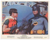 6k047 BATMAN color 8x10 still '66 DC Comics, great close up of Adam West & Burt Ward in costume!