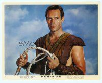 6k054 BEN-HUR English FOH LC '60 close up of Charlton Heston in the title role holding whip!