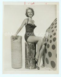 6m030 ANNE FRANCIS 8x10.25 still '56 full-length sexy portrait in swimsuit before Forbidden Planet!