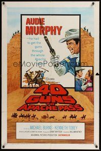 6p013 40 GUNS TO APACHE PASS 1sh '67 Audie Murphy has to get the guns through the Apache nation!