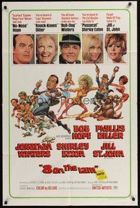 6p020 8 ON THE LAM 1sh '67 Bob Hope, Phyllis Diller, Jill St. John, wacky Jack Davis art of cast!