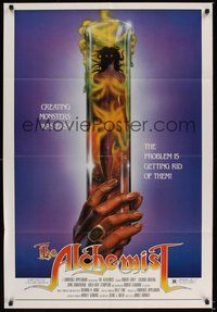 6p035 ALCHEMIST 1sh '85 directed by Charles Band, sexy monster in a test tube art!