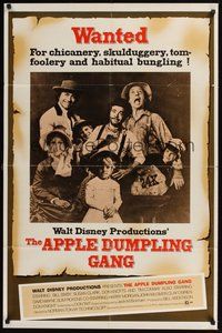 6p074 APPLE DUMPLING GANG 1sh '75 Disney, Don Knotts, Bill Bixby, cool wanted poster design!