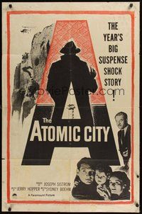 6p082 ATOMIC CITY 1sh '52 Cold War nuclear scientist Gene Barry in the big suspense shock story!
