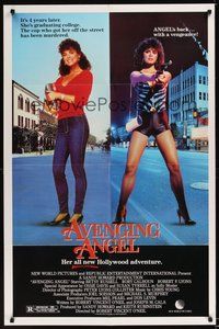 6p086 AVENGING ANGEL 1sh '84 Betsy Russell as hooker/college student!