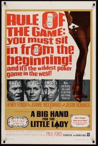 6p125 BIG HAND FOR THE LITTLE LADY 1sh '66 Henry Fonda, Joanne Woodward, wildest poker game!