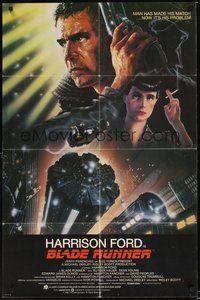 6p143 BLADE RUNNER int'l 1sh '82 Ridley Scott sci-fi classic, art of Harrison Ford by John Alvin!