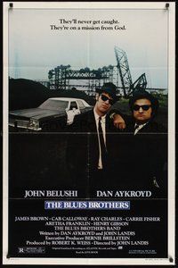 6p152 BLUES BROTHERS 1sh '80 John Belushi & Dan Aykroyd are on a mission from God!