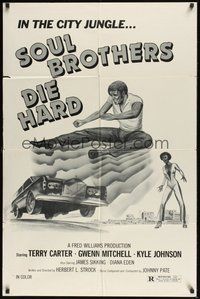 6p176 BROTHER ON THE RUN 1sh R70s Terry Carter, different kung-fu art, Soul Brothers Die Hard!