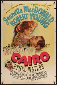 6p196 CAIRO style D 1sh '42 romantic art of Jeanette MacDonald & Robert Young, Ethel Waters!