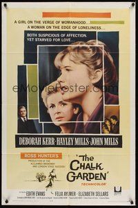 6p211 CHALK GARDEN 1sh '64 Deborah Kerr, John Mills, Hayley Mills on the verge of womanhood!