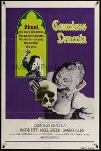 6p248 COUNTESS DRACULA 1sh '72 Hammer, Ingrid Pitt, the more she drinks, the prettier she gets!