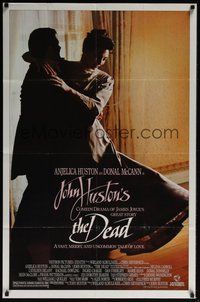 6p279 DEAD 1sh '87 John Huston directed, great image of Anjelica Huston dancing!