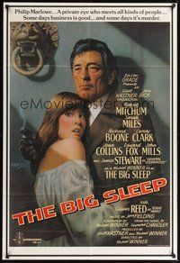 6p131 BIG SLEEP English 1sh '78 art of Robert Mitchum & sexy Candy Clark by Richard Amsel!