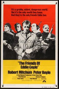 6p373 FRIENDS OF EDDIE COYLE int'l 1sh '73 Robert Mitchum lives in a violent, dangerous world!