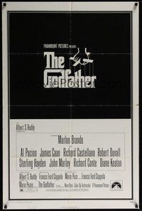 6p393 GODFATHER 1sh '72 Marlon Brando & Al Pacino in Francis Ford Coppola crime classic!