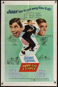 6p457 HOOK, LINE & SINKER 1sh '69 Peter Lawford, Jerry Lewis has to get away from it all!