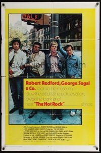 6p461 HOT ROCK 1sh '72 Robert Redford, George Segal, cool cast portrait on the street!