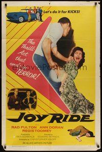 6p500 JOY RIDE 1sh '58 the thrill act that ends in terror, bad teens & fast cars!