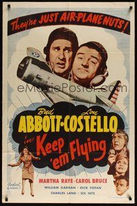 6p510 KEEP 'EM FLYING 1sh R53 Bud Abbott & Lou Costello, just air-plane nuts!