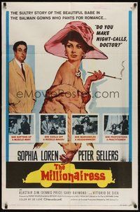 6p591 MILLIONAIRESS 1sh '60 beautiful Sophia Loren is the richest girl in the world, Peter Sellers