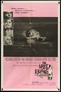 6p641 NIGHT OF THE IGUANA 1sh '64 Richard Burton, Ava Gardner, Sue Lyon, Deborah Kerr, John Huston