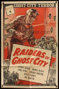 6p708 RAIDERS OF GHOST CITY Chap4 1sh '44 art of man surrounded by guns, Ghost City Terror!