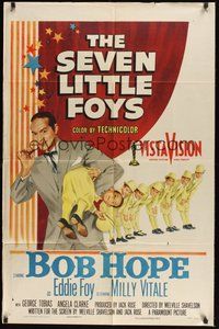 6p776 SEVEN LITTLE FOYS 1sh '55 Bob Hope performing on stage with his seven kids in wacky outfits!