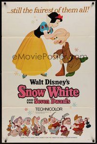 6p803 SNOW WHITE & THE SEVEN DWARFS style A 1sh R67 Walt Disney animated cartoon fantasy classic!