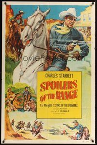 6p816 CHARLES STARRETT stock 1sh '52 art of Charles Starrett by Glenn Cravath, Spoilers of the Range