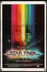 6p823 STAR TREK advance 1sh '79 cool art of William Shatner & Leonard Nimoy by Bob Peak!