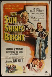 6p848 SUN SHINES BRIGHT 1sh '53 Charles Winninger in adaptation of Irvin Cobb stories by John Ford!