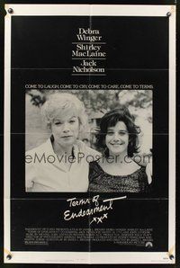 6p874 TERMS OF ENDEARMENT 1sh '83 great close up of Shirley MacLaine & Debra Winger!